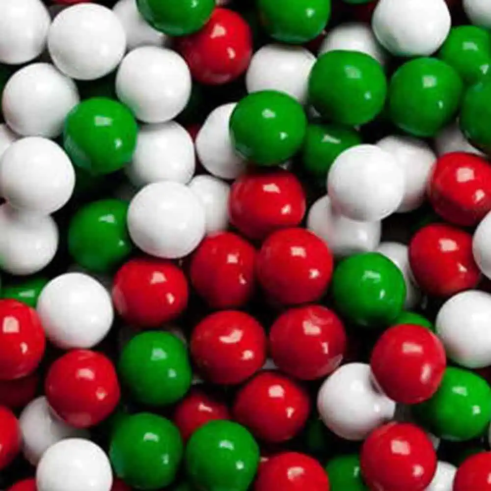 Red and Green Christmas Sixlets chocolate pieces