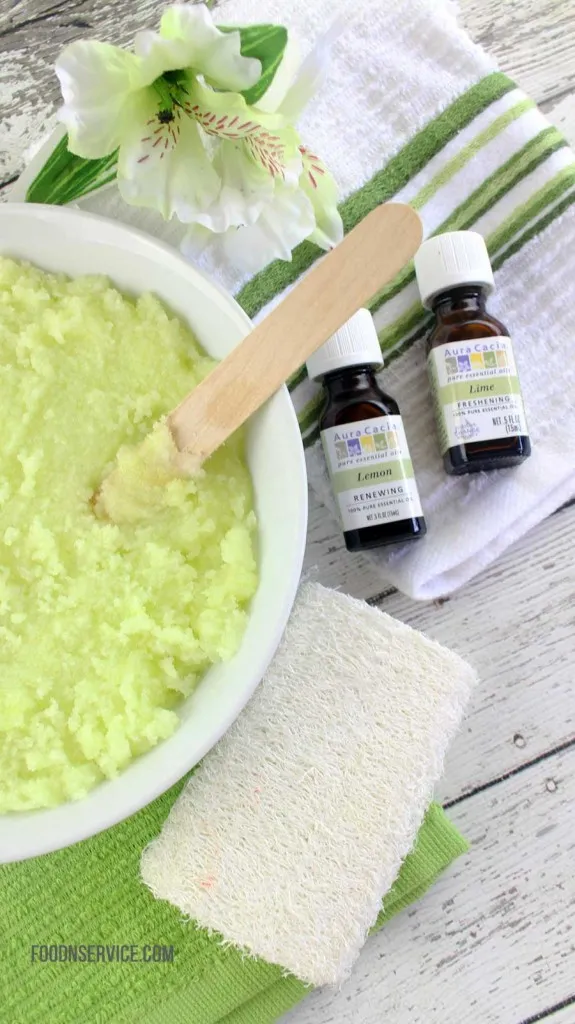 If you love making your own sugar scrub to use, then you'll totally fall in love with my lemon lime sugar scrub! So easy to make, an made with yummy essential oils.