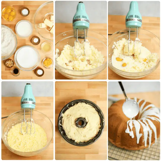 step by step how to make a lemon bundt cake recipe