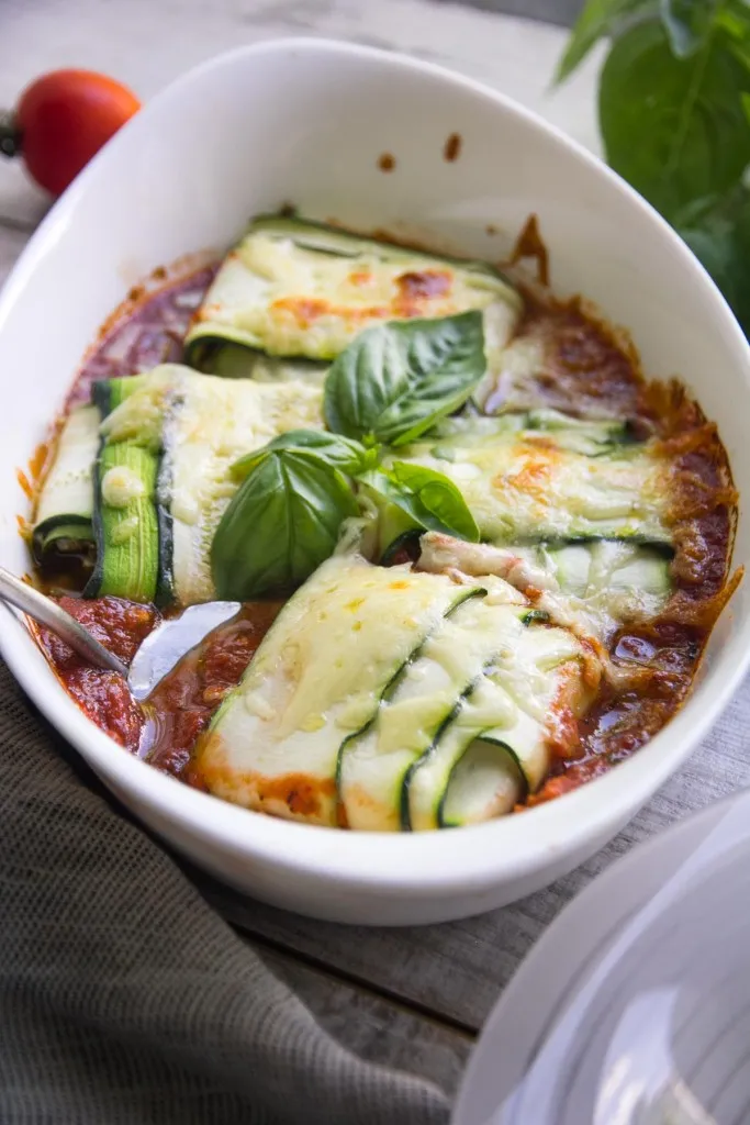baked zucchini ravioli dish