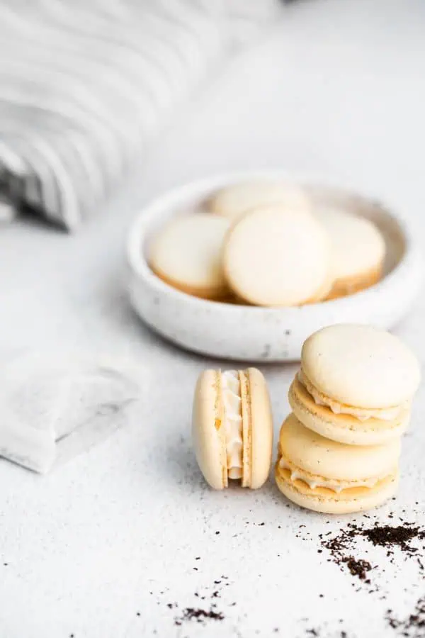 the best earl grey macarons you can make in a stack