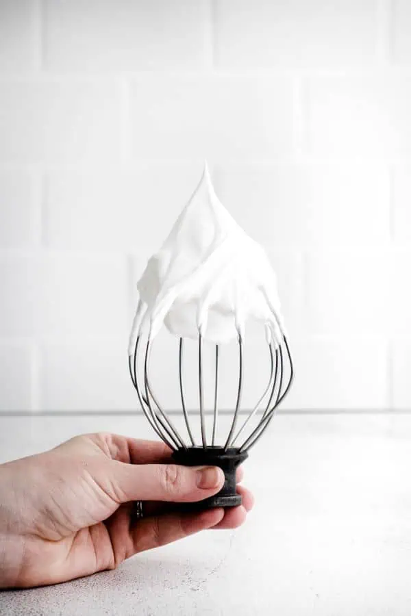 stiffed peaks egg whites for making macarons