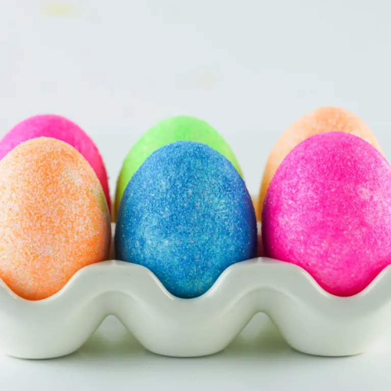 Add Some Joy With These Glitter Easter Eggs In Those Baskets
