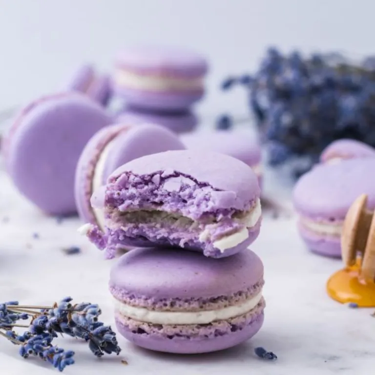 Lavender Macarons with Vanilla Buttercream