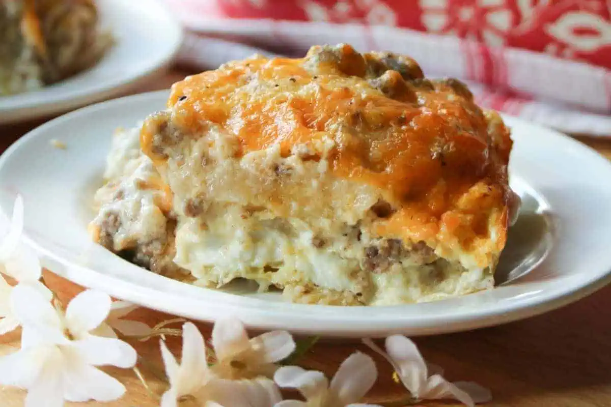 Biscuits and gravy casserole.