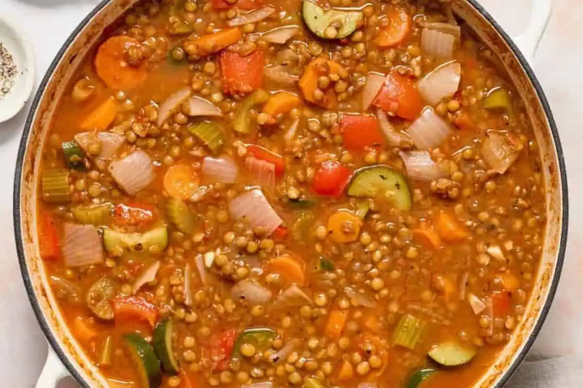 Lentil and vegetable stew.