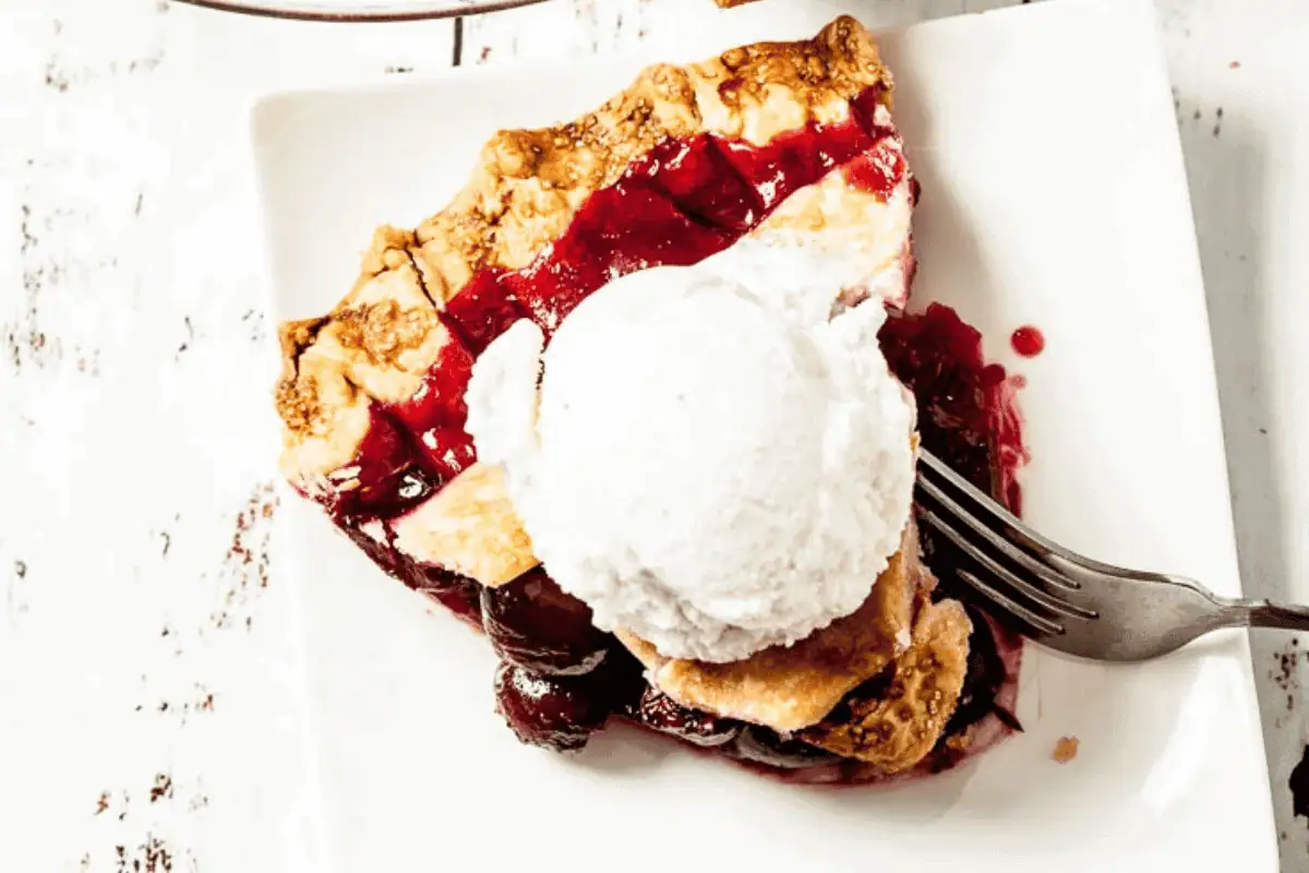 A slice of cherry pie.