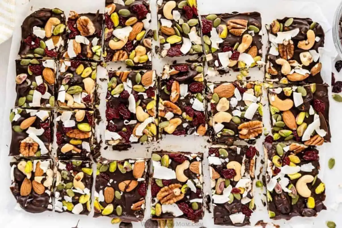 Dark chocolate bark.