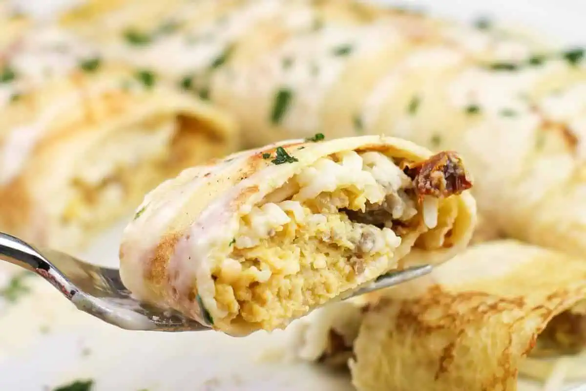 Sausage crepes.