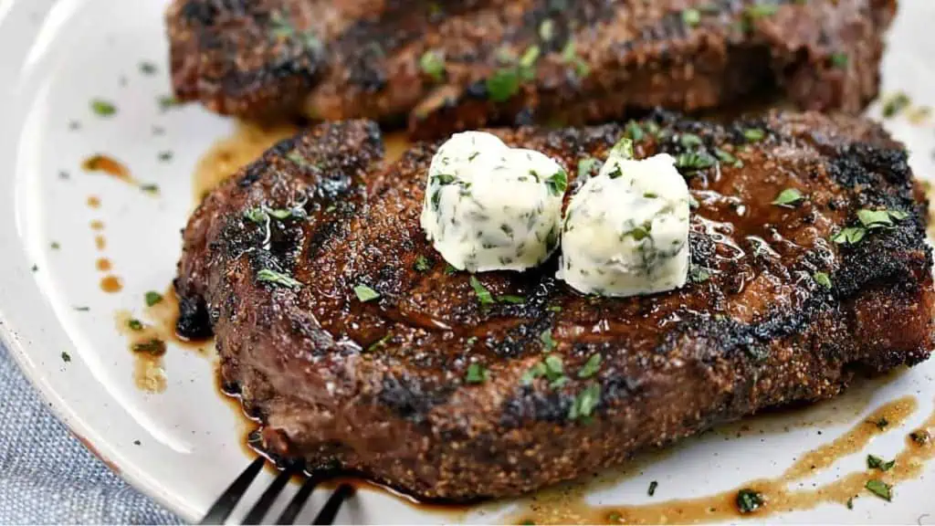 Perfect Grilled Steaks with herb butter