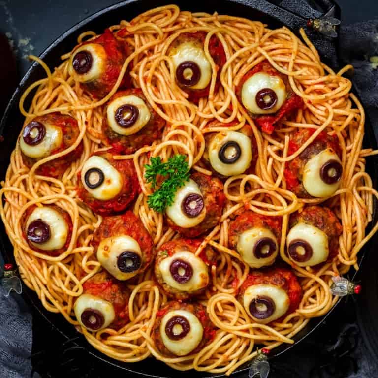 Halloween Spaghetti and Meatballs