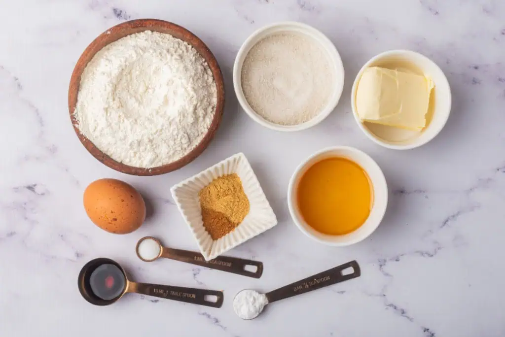 Ingredients to make air fryer gingerbread cookies.