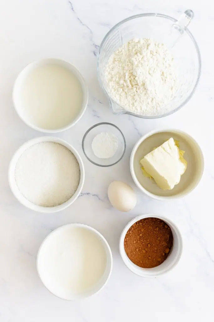Ingredients to make gingerbread chocolate whoopie pies.
