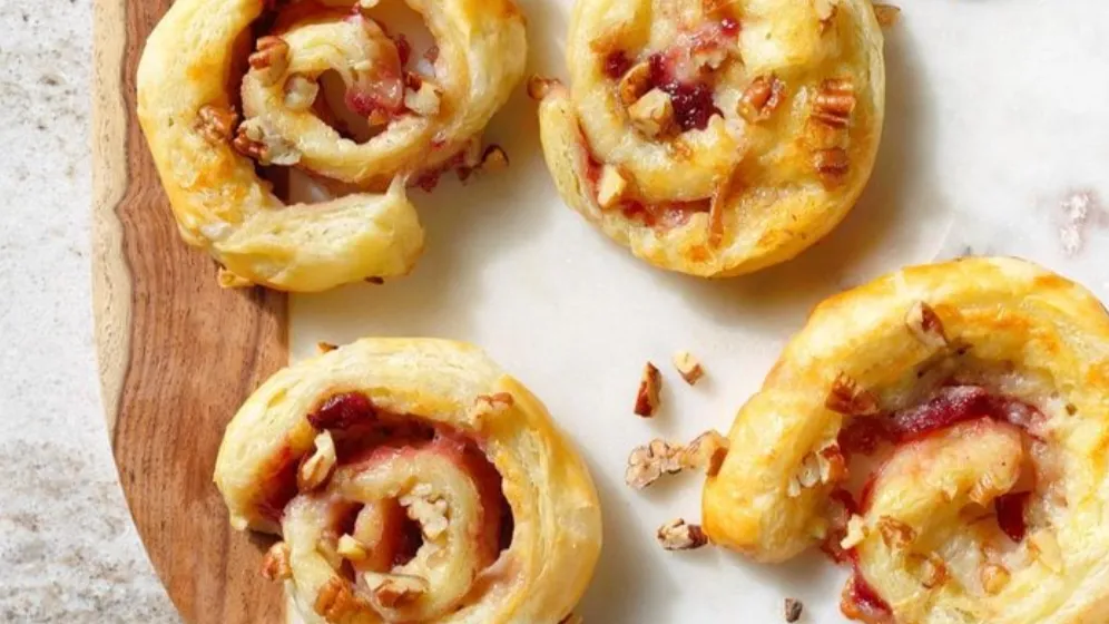 Cranberry Brie Pecan Pinwheels