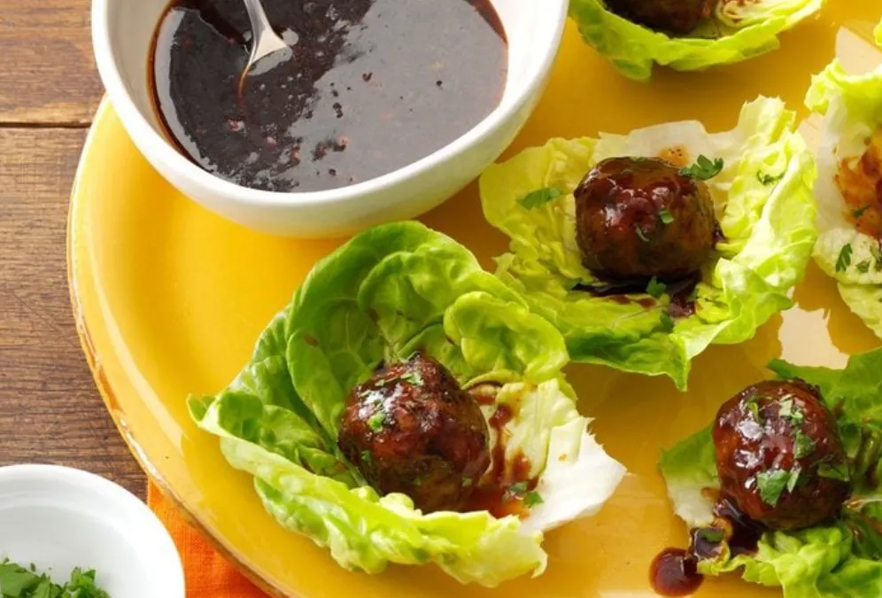 Hoisin Meatball Lettuce Wraps