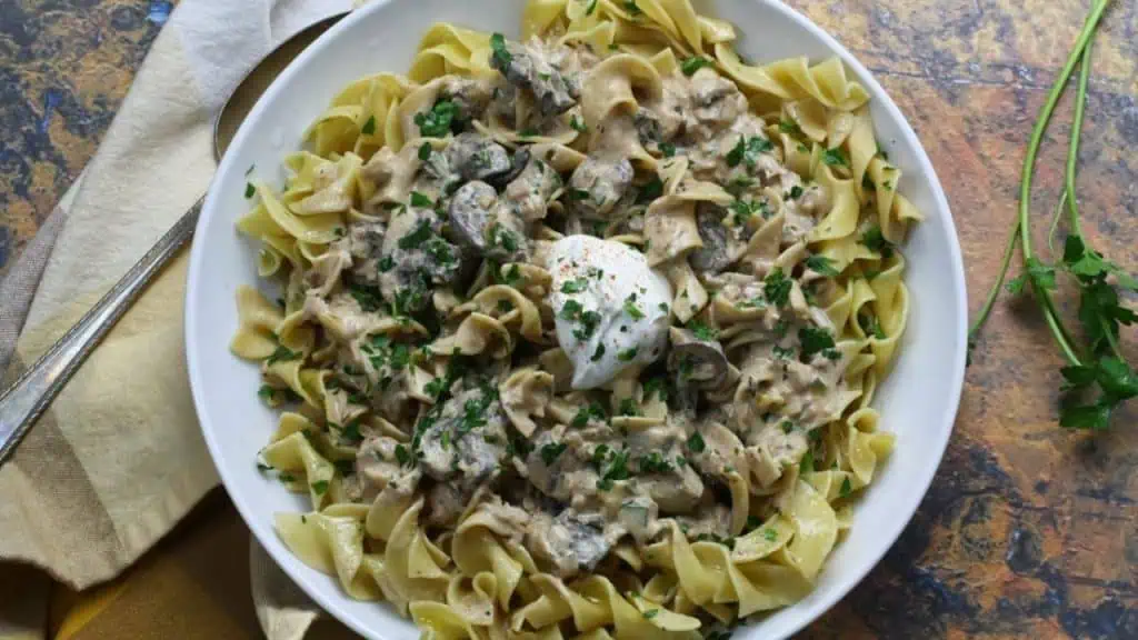 Hearty Mushroom Stroganoff Twirl
