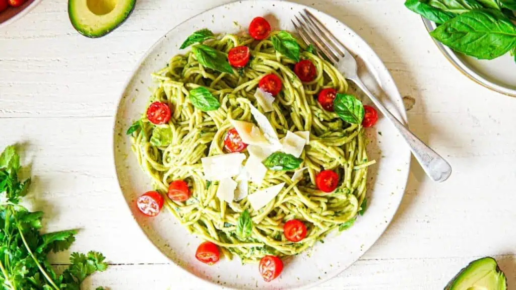 Fresh Basil Avocado Pasta