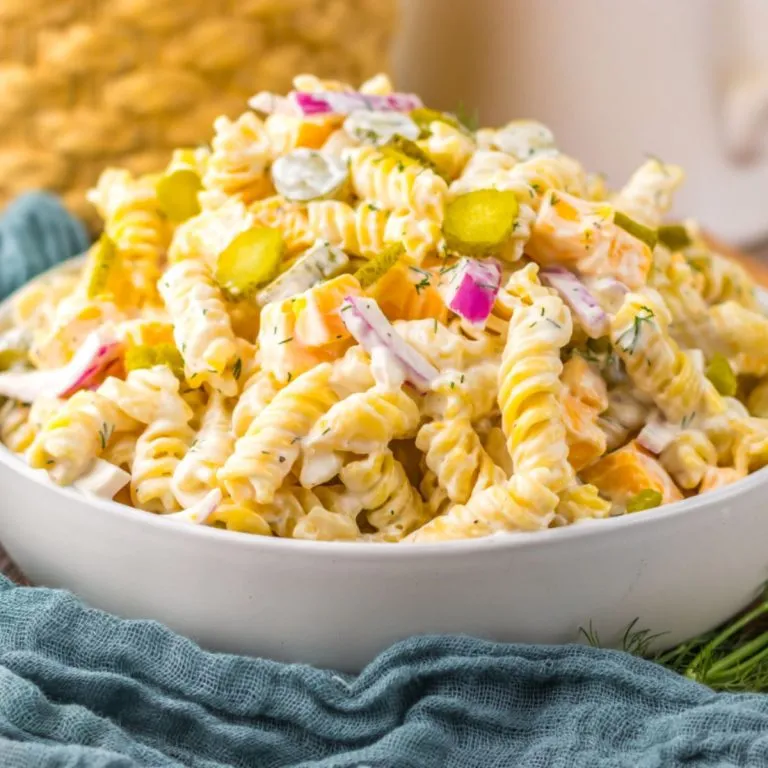 Best Dill Pickle Pasta Salad with Creamy Dressing