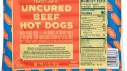 Trader Joeโs All Natural Uncured Beef Hot Dogs