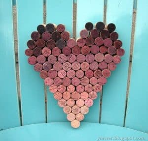 diy wine cork heart project