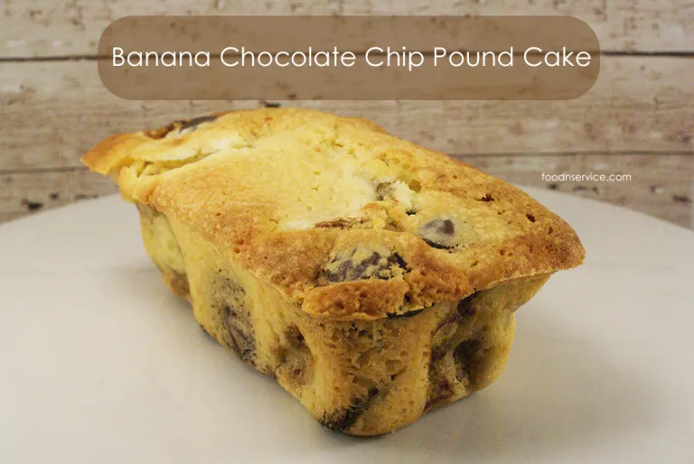 Homemade banana chocolate chip pound cake! Can you say delicious?
