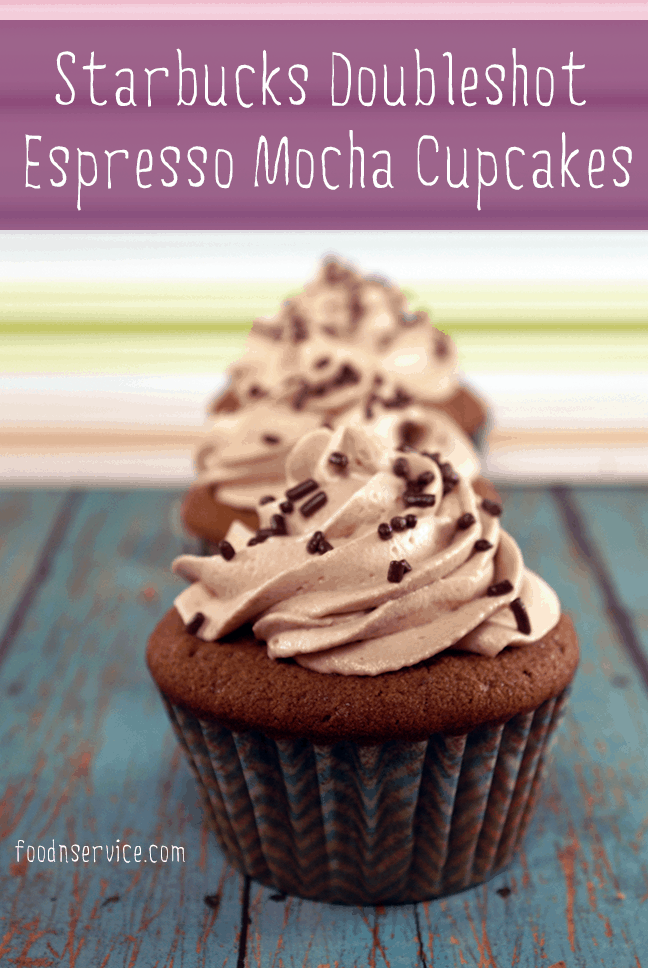 Starbucks Doubleshot Espresso Mocha Cupcakes with Nutella Whipped Frosting.