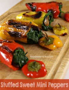 Vegetarian Stuffed Sweet Mini Peppers #cleaneating #healthy #recipes