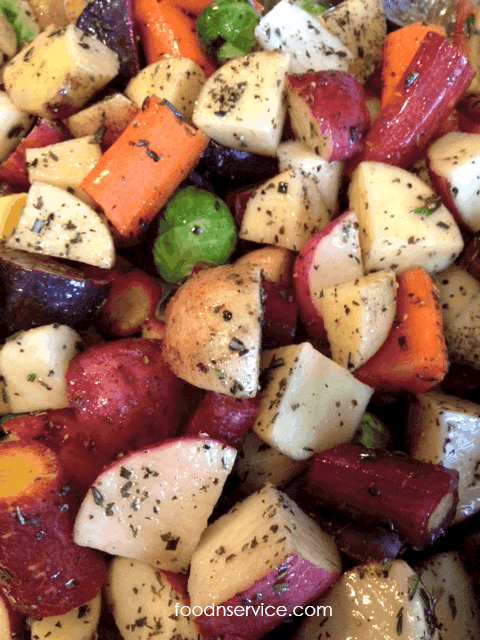 Roasted Potatoes, Brussels Sprouts, and Carrots