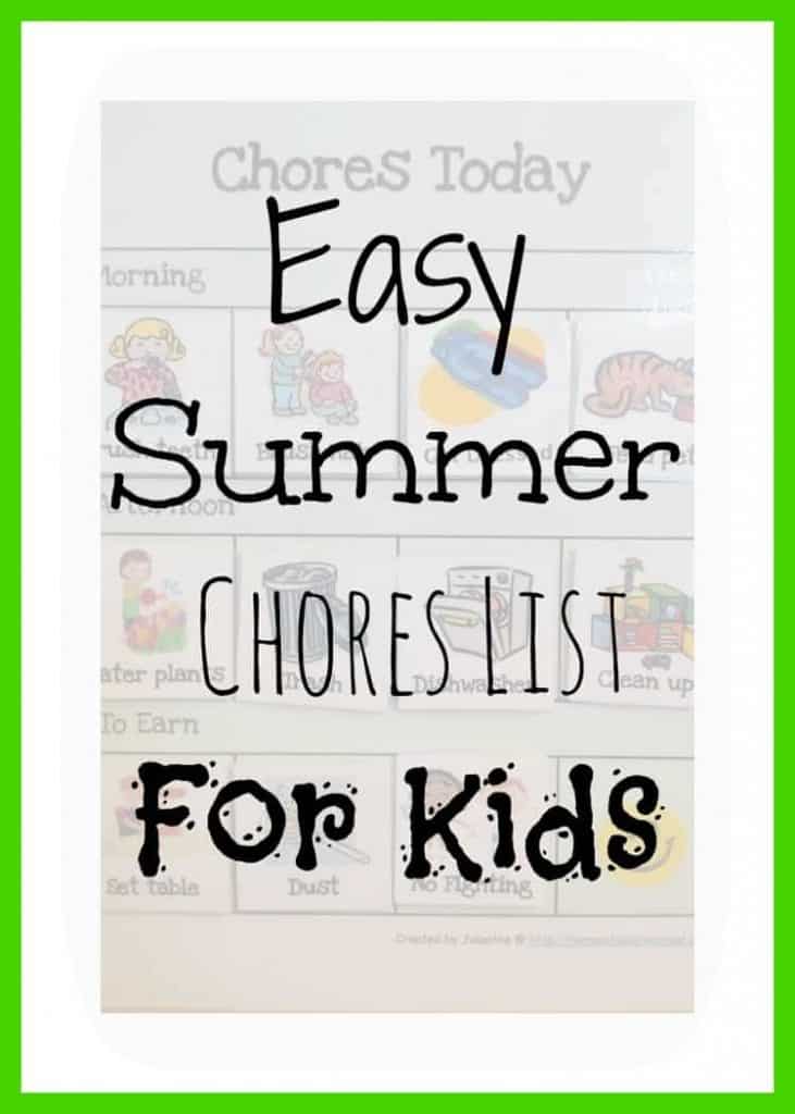 Easy Summer Chores List For Kids