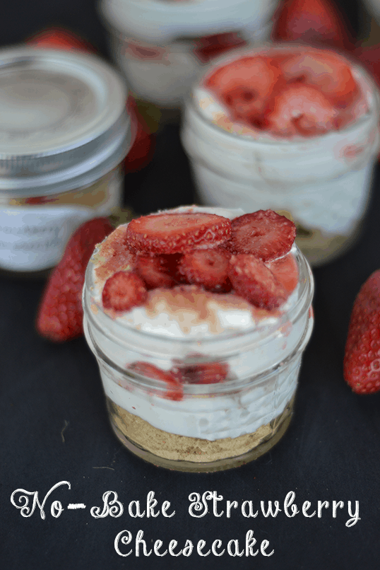 No-Bake Mason Jar Strawberry Cheesecake Recipe