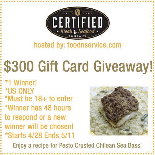 certified steak and seafood giveaway