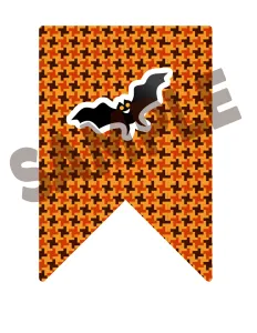 halloween bat bunting flag printable