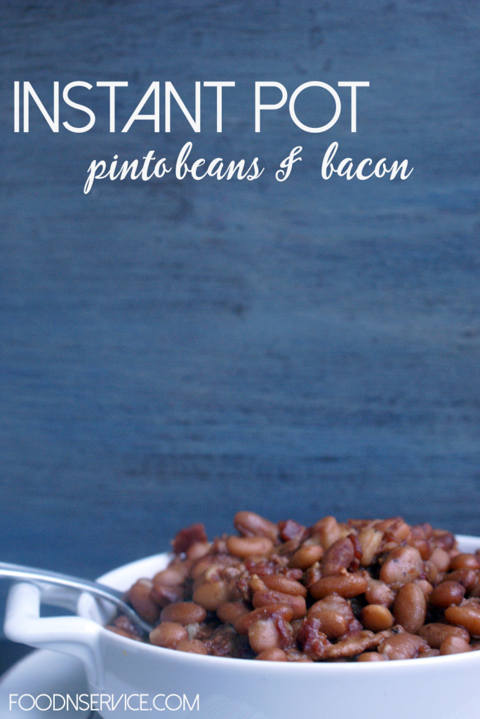 Instant Pot Pinto beans and bacon. You Can cook a bag of dried beans in less than an hour in your Instant Pot!