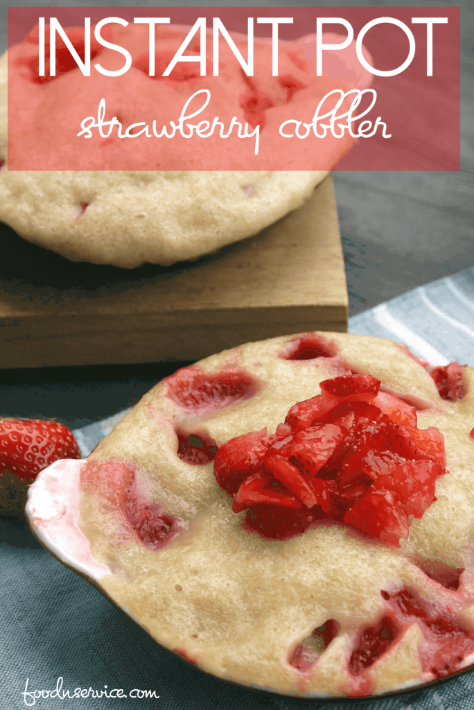The most delicious instant pot cobbler that you're going to love to make, especially with the fresh strawberries!