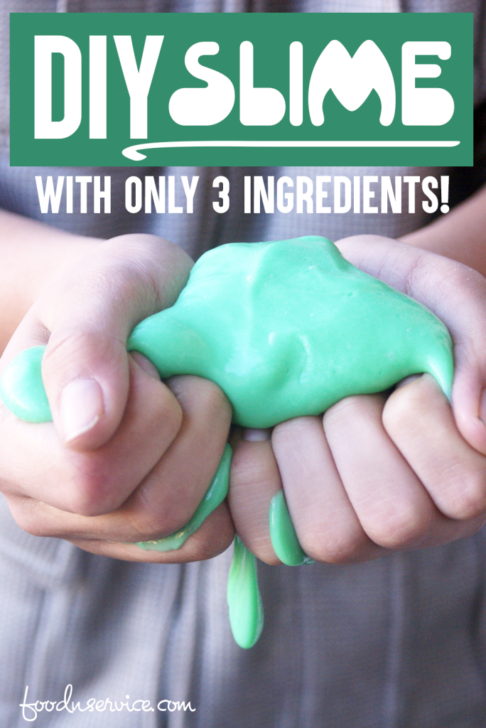 The easiest DIY green slime with glue to make! A fabulous sensory project to make with the kids. 