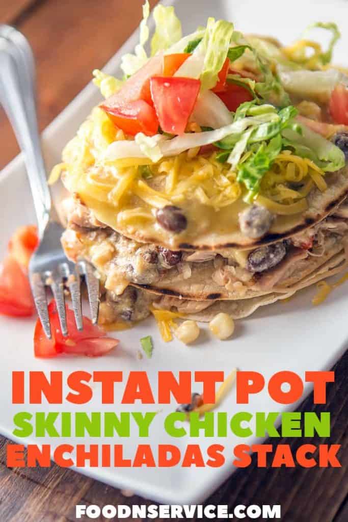 Enjoy my skinny Instant Pot Chicken Enchiladas recipe! This is one you're going to want to keep handy at all times.