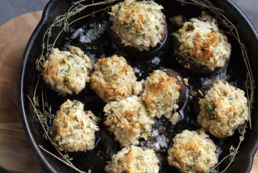 tuna stuffed mushrooms with thyme