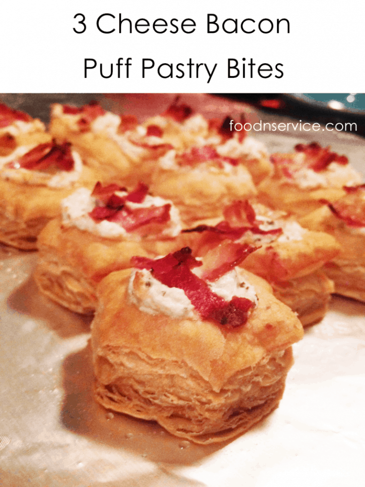 Three Cheese Bacon Puff Pastry Appetizers