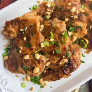 instant pot thai chicken thighs with peanut sauce
