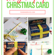 DIY Popup Christmas Card with green ribbon