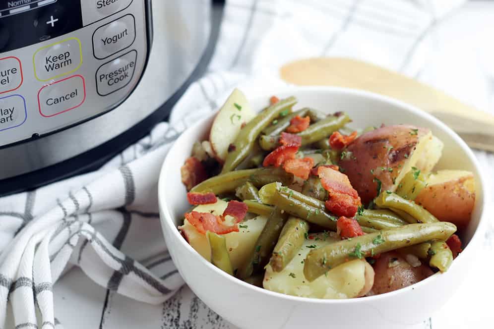 how long to pressure cook potatoes and green beans