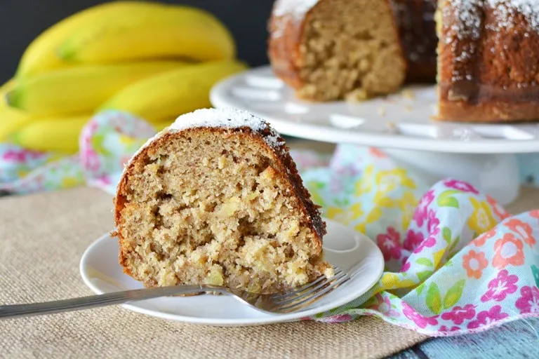 Tropical Pineapple Banana Cake (Humming Bird Style Bundt)