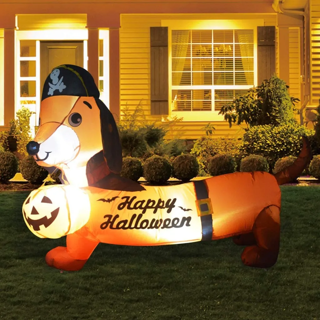 blowup dog halloween outdoor decoration
