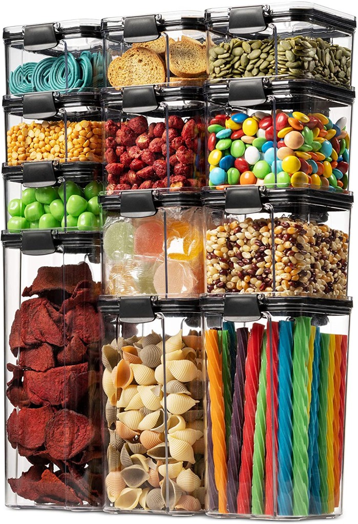 clear plastic stacking containers that are great for keeping food more air tight.