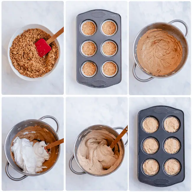 no bake mini pumpkin cheesecake ingredients and inprocess photos step by step