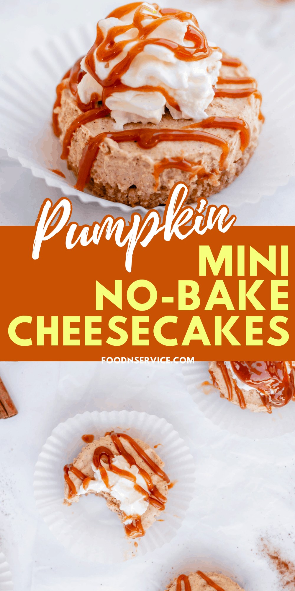 No Bake Mini Pumpkin Cheesecake