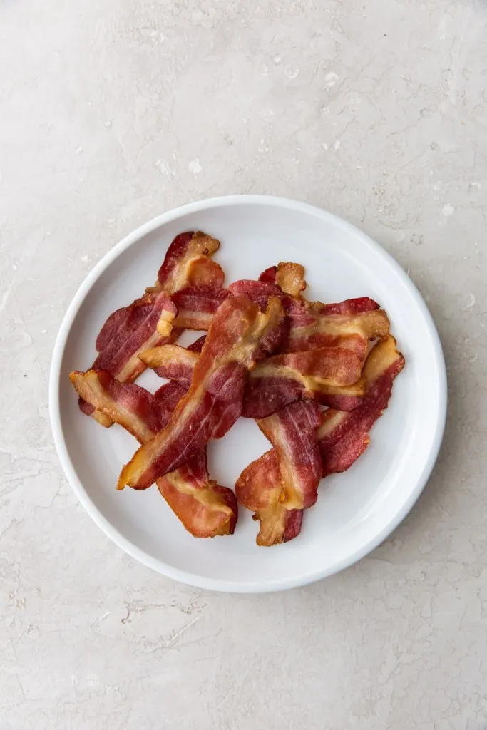 air fryer bacon on a plate
