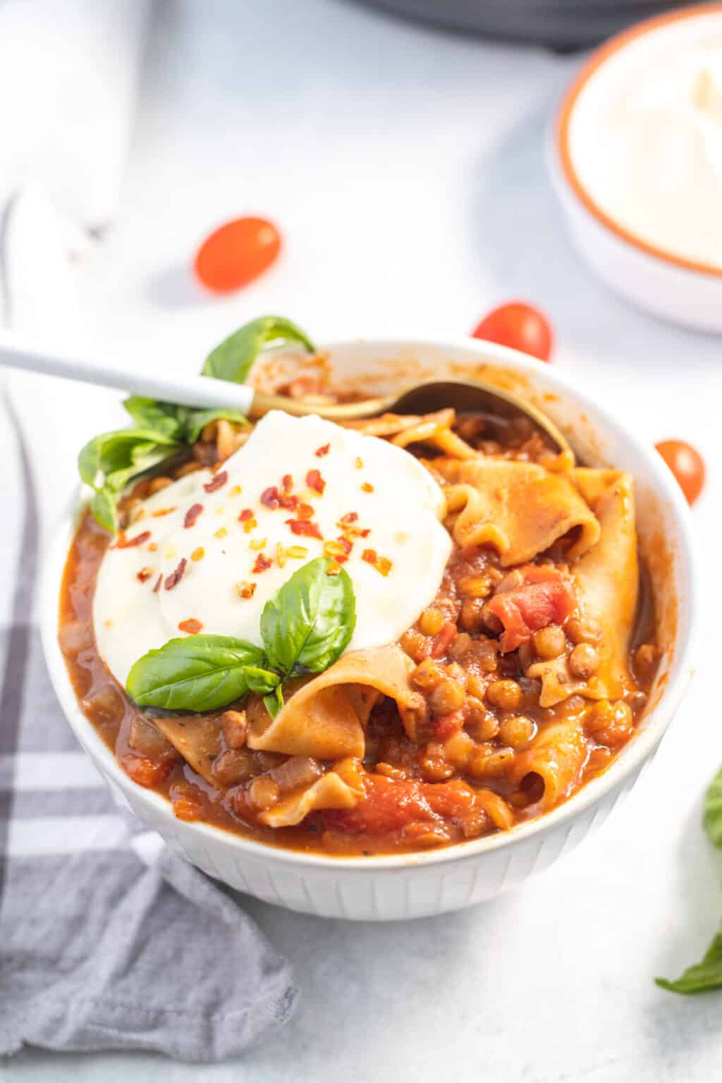 Best Vegetarian Instant Pot Lasagna Soup