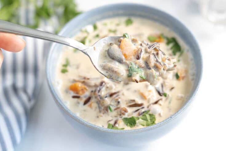 Instant Pot Wild Rice and Mushroom Soup