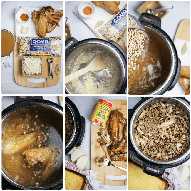 step by step directions on how to make instant pot black eyed peas